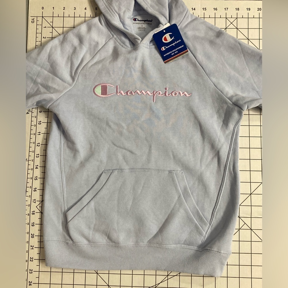NWT Champion Women’s Large Pale Blue/Pink Sweatshirt